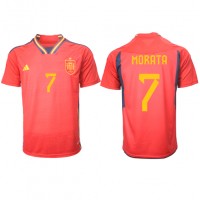 Spanien Alvaro Morata #7 Fußballbekleidung Heimtrikot WM 2022 Kurzarm